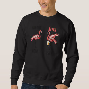 Flamingo Drinking Beer For Women Men Bird Anima Sweatshirt