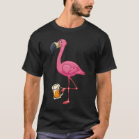 Flamingo Drinking Beer - Funny Pink Flamingo
