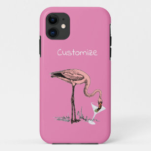 Flamingo Drinking Martini Thunder_Cove Case-Mate iPhone Case