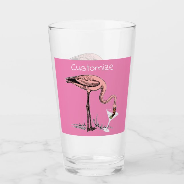 Flamingo Drinking Martini Thunder_Cove  Glass (Front)