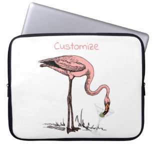 Flamingo Drinking Martini Thunder_Cove  Laptop Sleeve
