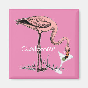 Flamingo Drinking Martini Thunder_Cove  Magnet