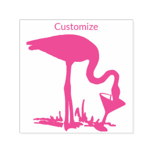 Flamingo Drinking Martini Thunder_Cove Self-inking Stamp