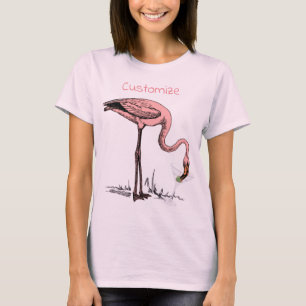 Flamingo Drinking Martini Thunder_Cove T-Shirt