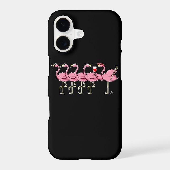 Flamingo drinking wine gift (Back)