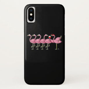 Flamingo drinking wine gift iPhone x case