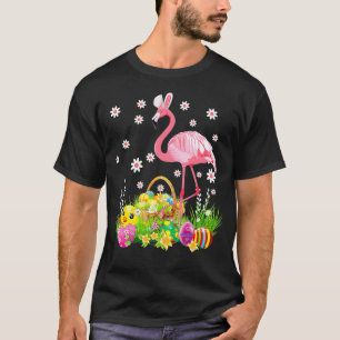 Flamingo Easter Day Bunny Ear Costume With Easter T-Shirt