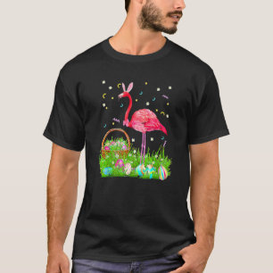 Flamingo Easter Day Bunny Ear Costume With Easter T-Shirt