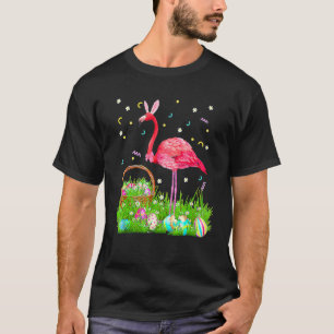 Flamingo Easter Day Bunny Ear Costume With Easter T-Shirt