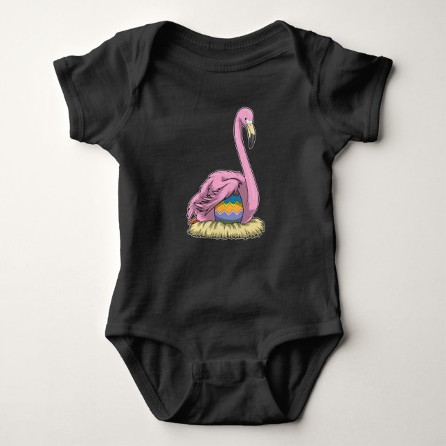 Flamingo Easter Easter egg Nest Baby Bodysuit (Front)