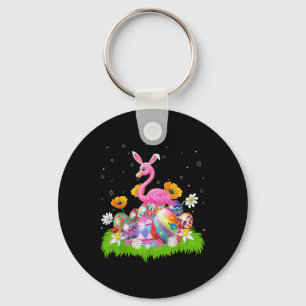 Flamingo Easter Egg Hunt Bunny Ear Flamingo Easter Key Ring