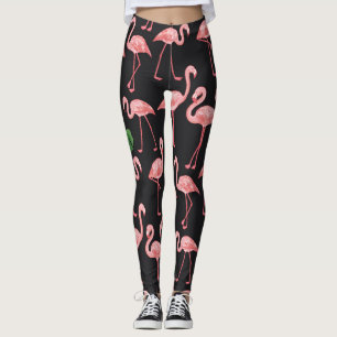 Flamingo Elegance: Vintage Monstera Fusion. Leggings