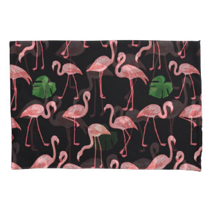 Flamingo Elegance: Vintage Monstera Fusion. Pillowcase