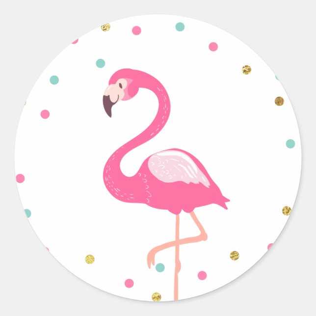 Flamingo Envelope seal sticker Tropical Label (Front)