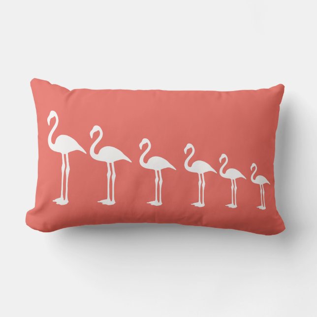 Flamingo Evolution Coral Throw Pillow (Front)