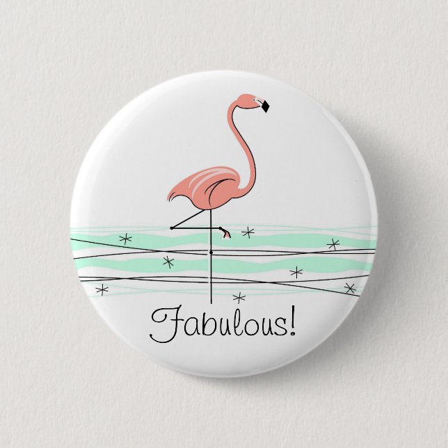 Flamingo 'Fabulous!' button (Front)