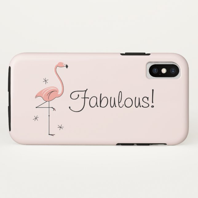Flamingo 'Fabulous!' iPhone case (Back (Horizontal))