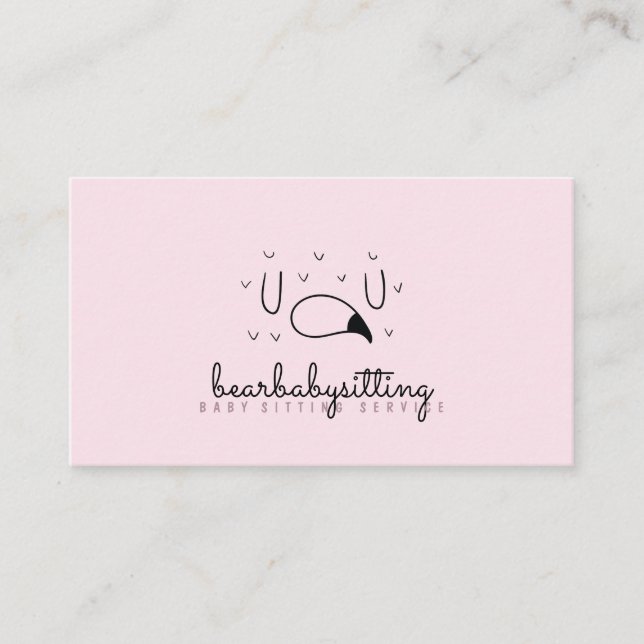 Flamingo Face Closed Eyes Baby Animal Pink Cute Business Card (Front)