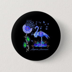 Flamingo Faith Hope Love Alopecia Awareness 6 Cm Round Badge