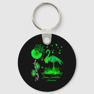 Flamingo Faith Hope Love Brain Disabilities Awaren Key Ring