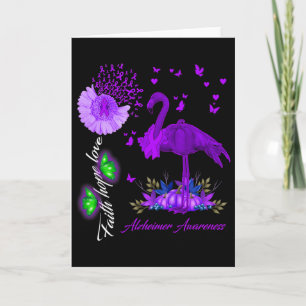 Flamingo Faith Hope Love Heimerheimer Awareness Card