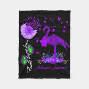 Flamingo Faith Hope Love Heimerheimer Awareness Fleece Blanket