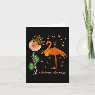 Flamingo Faith Hope Love Leukaemia Awareness  Card