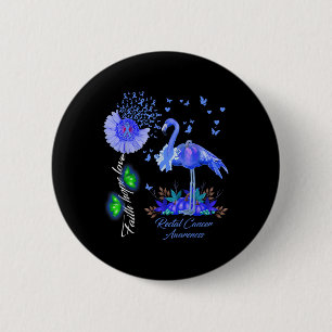Flamingo Faith Hope Love Rectal Cancer Awareness 6 Cm Round Badge