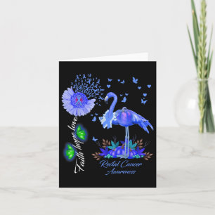 Flamingo Faith Hope Love Rectal Cancer Awareness Card