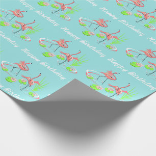 Flamingo Fandango Duo 2 Happy Birthday Wrapping Paper