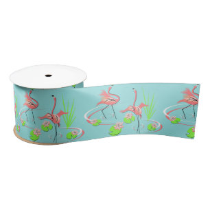 Flamingo Fandango Duo 2 ribbon satin Satin Ribbon