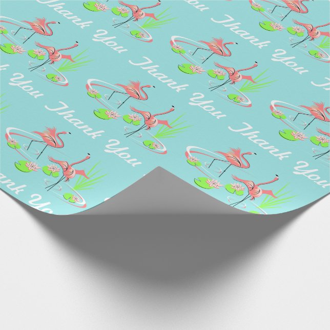 Flamingo Fandango Duo 2 Thank You gift wrap (Corner)