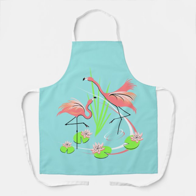 Flamingo Fandango Duo all over apron (Front)