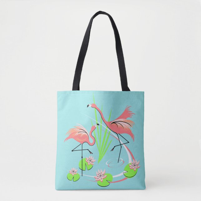 Flamingo Fandango Duo all over tote multi back Bag (Front)