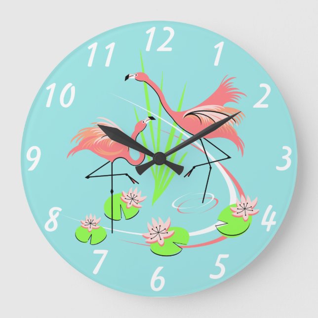 Flamingo Fandango Duo clock numbers round (Front)
