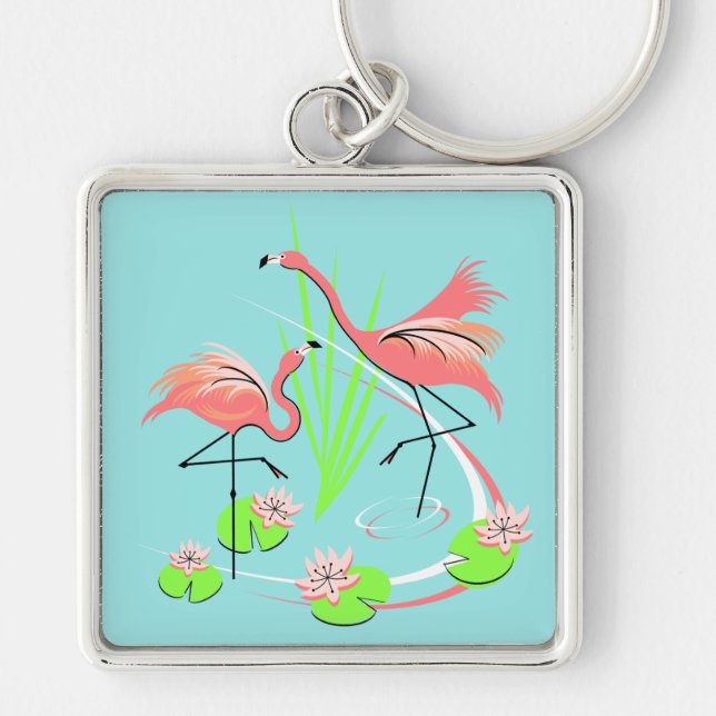 Flamingo Fandango Duo keychain premium square (Front)