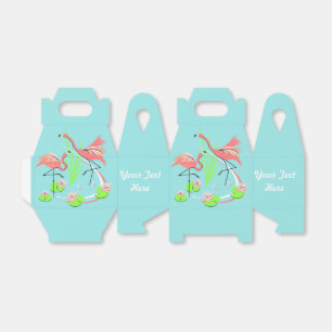 Flamingo Fandango Duo Text favour box
