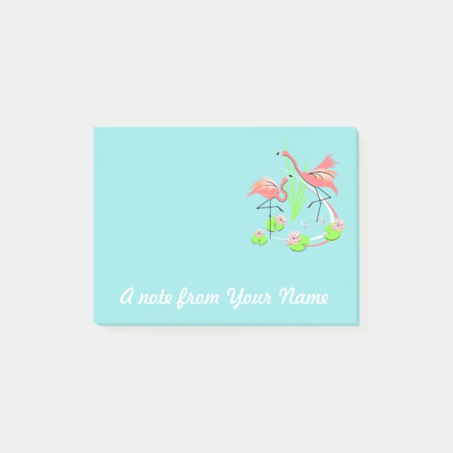 Flamingo Fandango Duo Text post-it note (Front)
