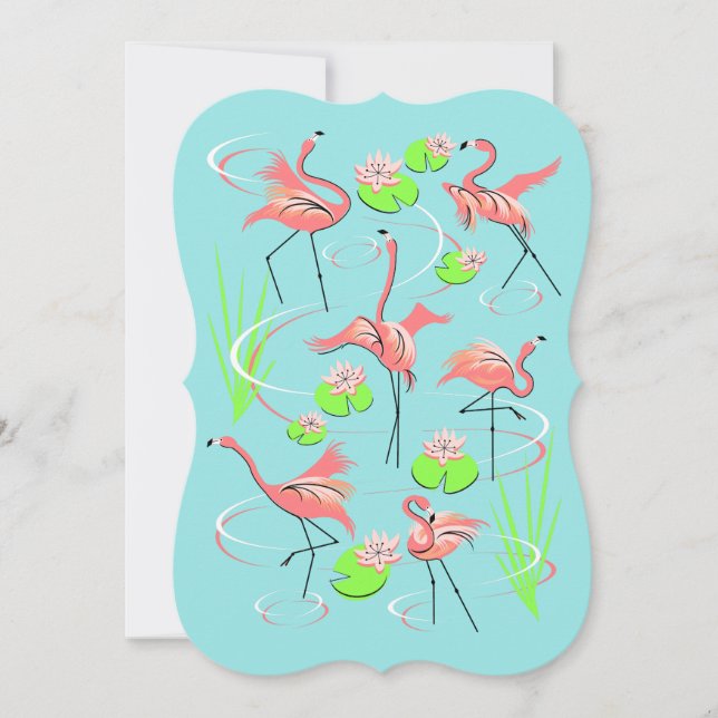 Flamingo Fandango invitation bracket vertical (Front)