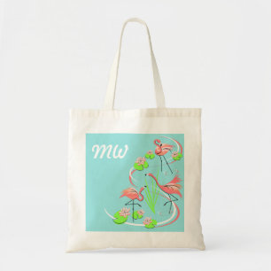 Flamingo Fandango Monogram tote bag