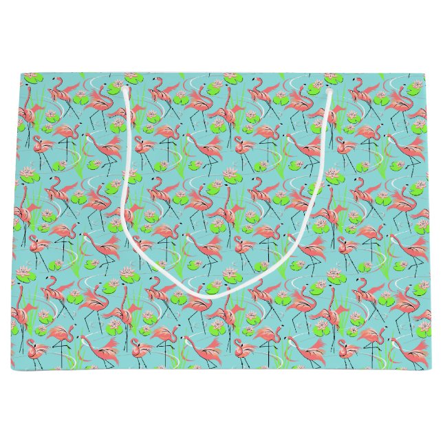 Flamingo Fandango Multi gift bag large (Front)