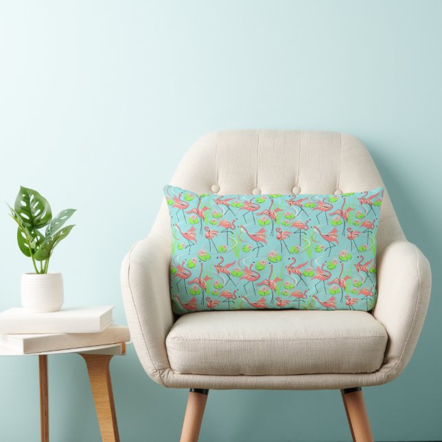 Flamingo Fandango Multi throw pillow lumbar (Chair)