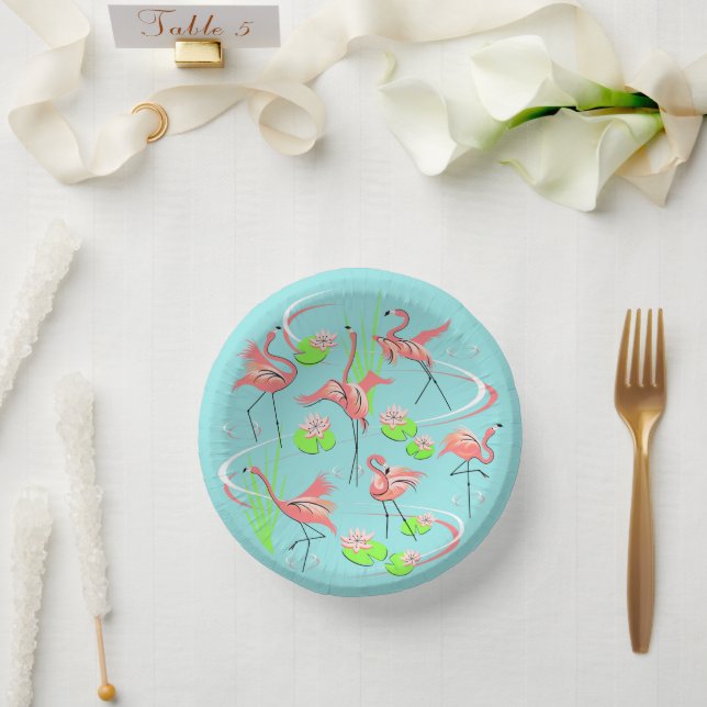 Flamingo Fandango Paper Plate (Wedding)