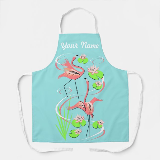 Flamingo Fandango Slim Duo Name apron (Front)