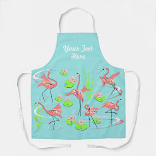 Flamingo Fandango Text all over apron