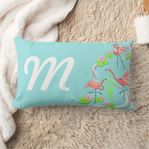 Flamingo Fandango Trio monogram lumbar Cushion