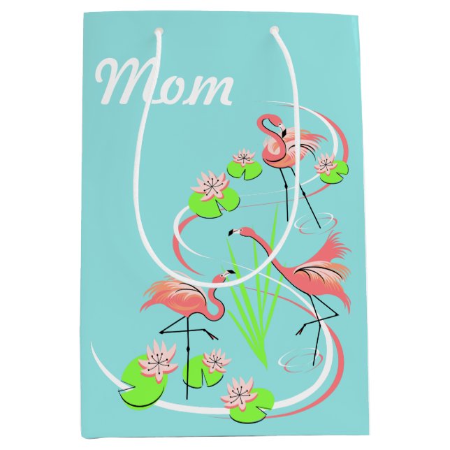 Flamingo Fandango Trio Mum medium Gift Bag (Front)