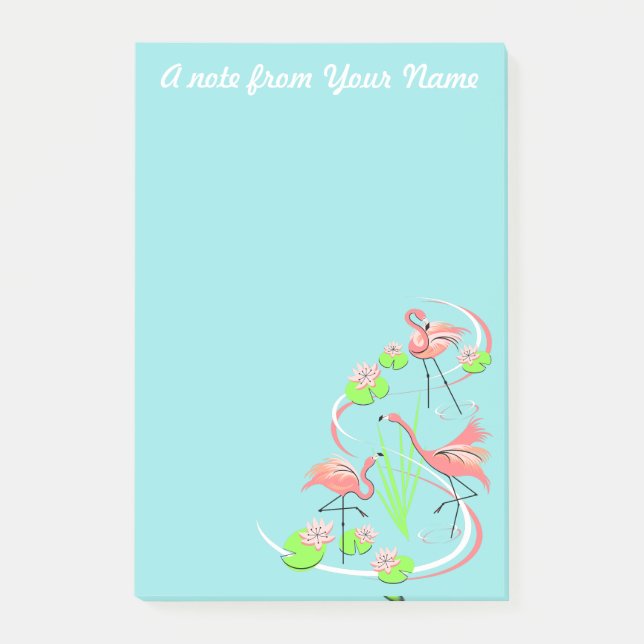 Flamingo Fandango Trio Text post-it note vertical (Front)