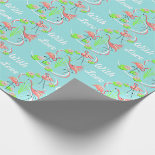 Flamingo Fandango Trio With Love gift wrap