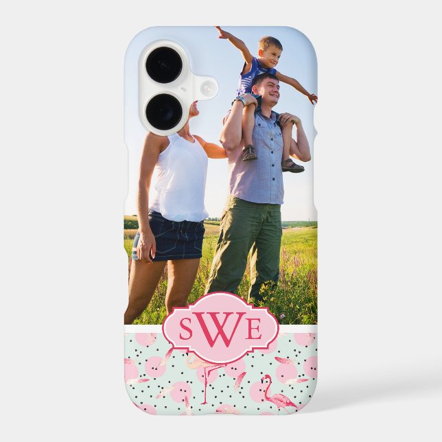 Flamingo Feathers & Dots | Monogram (Back)